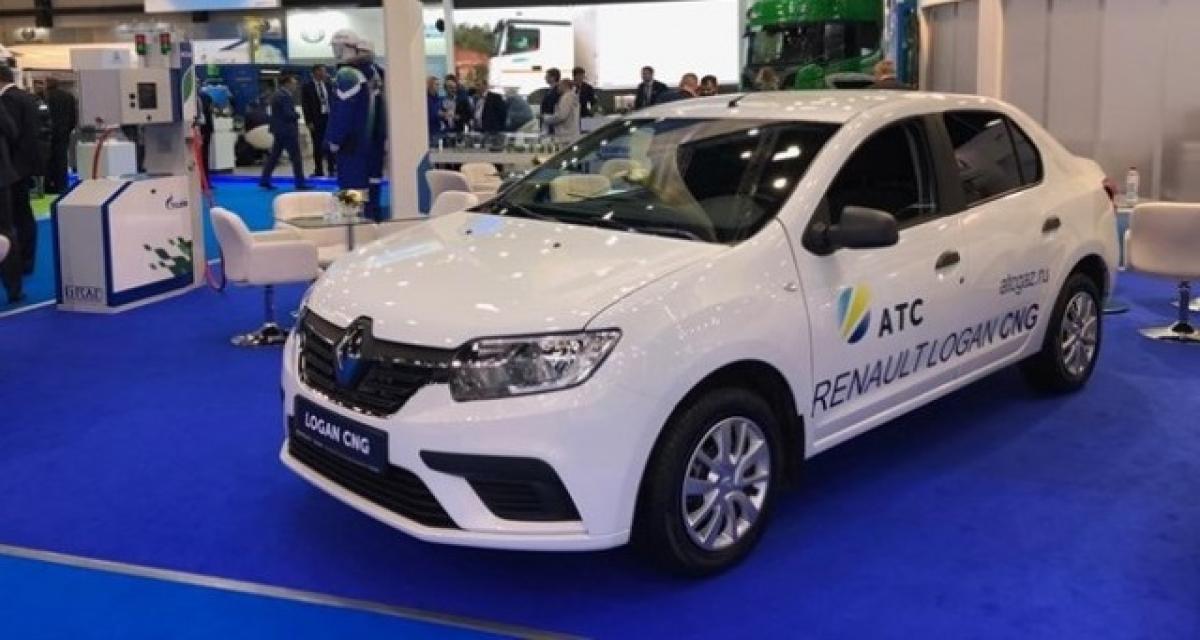 Version proto Renault Logan roulant au gaz présentée en Russie