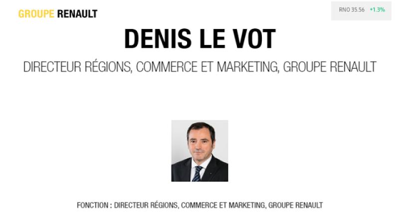  - Renault : Denis Le Vot, directeur regions, commerce et marketing