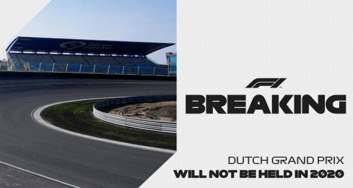 F1 2020 : Verstappen privé de Zandvoort
