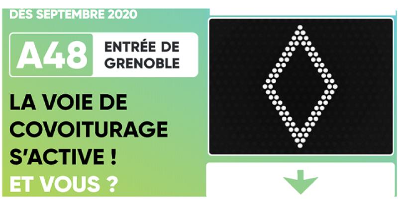  - Grenoble : voie réservée au covoiturage sur autoroute