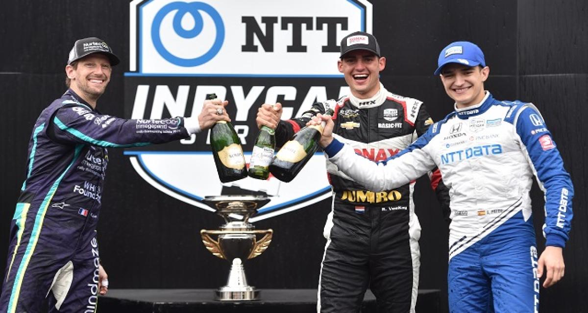 Indycar : première pole et podium pour Romain Grosjean