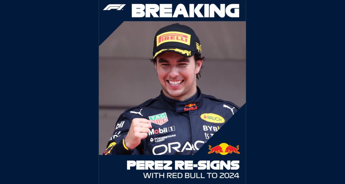 F1 - Perez prolonge chez Red Bull Racing