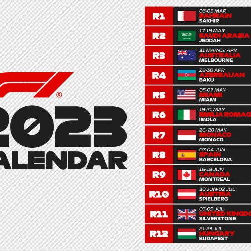 F1 calendrier 2023