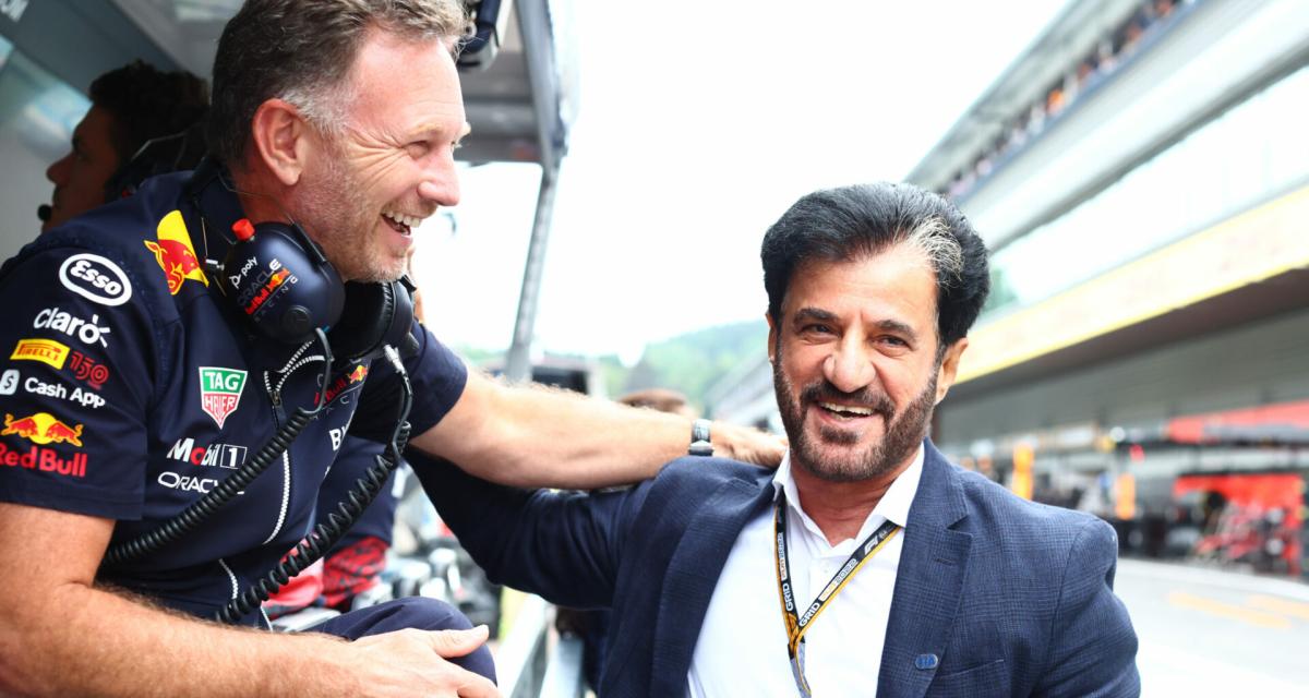 Chrstian Horner, team manager de Red Bull, avec le président de la FIA