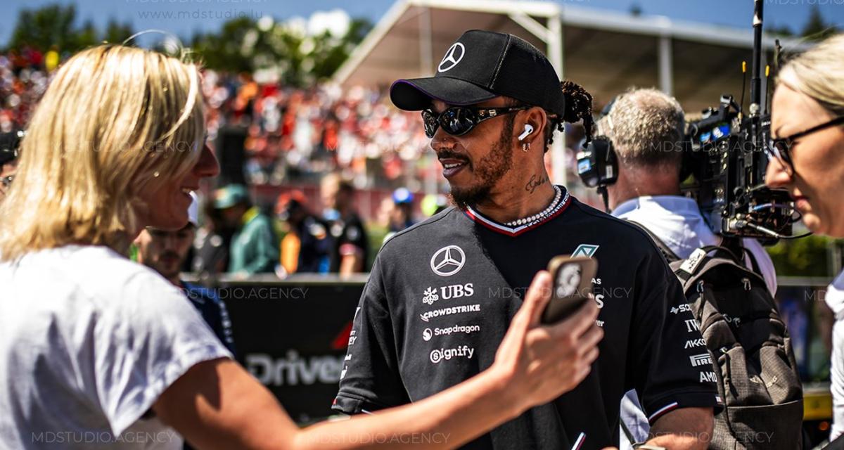 Lewis Hamilton dans les paddocks de Spa Francorchamps 2024