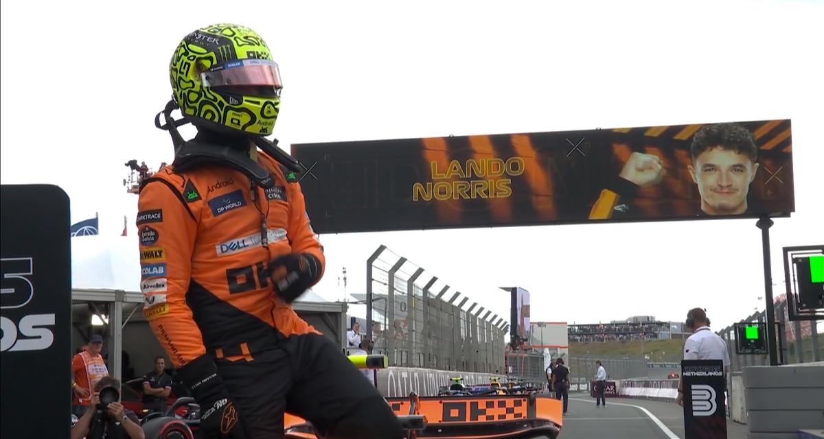 F1 Zandvoort 2024 : Lando Norris douche le public